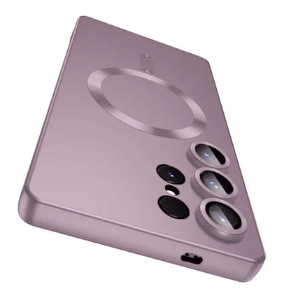 Luxury Magnetic Wireless Charging Protective Matte Electroplating TPU Shell Cellphone Case for Galaxy S25 S24 S23 S22 S21 Ultra S24Ultra S25 Ultra, Shockproof Protection with Soft Edge Phone Cover, Casing, Protector, Accessories, Smartphone
