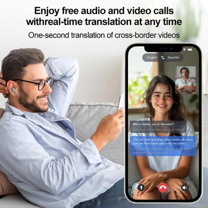 HYUNDAI HY-Q18 Pro Bluetooth Wireless Earbuds with Full-Color Touch Display, Mobile App Translation Support, Smart Headphones for Music and Calls, Compatible with Android and iOS