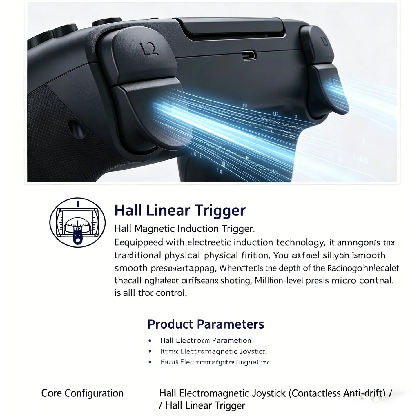 Wireless Game Controller for PS5/PS5 Slim/Ps5 Pro/Pc — RGB Wireless Controller Featuring Hall-Effect Linear Triggers, RGB Lighting, Macro Remapping of Back Buttons, Turbo Function, a 1,000 Mah Battery, Six-Axis Gyroscope, Vibration, and a 3.5 Mm Audio Jac