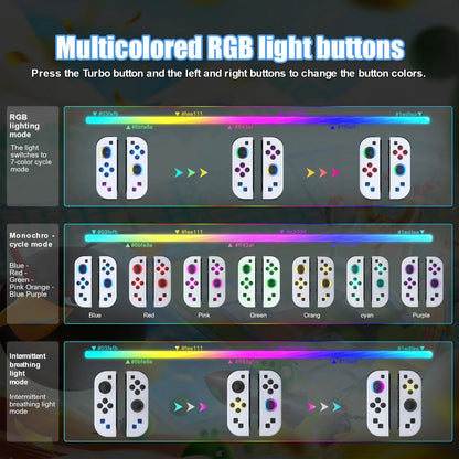 Wireless Joypad Controller for Nintendo Switch, Switch Lite, and Switch OLED with RGB Lighting