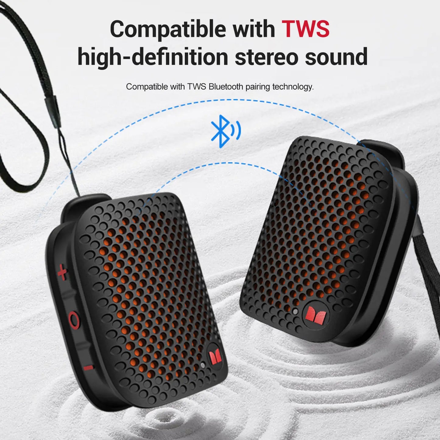 MONSTER M3 Portable Bluetooth Speaker, TWS Stereo Sound, IPX7 Waterproof, Magnetic Clip-On Wearable Speaker, Ultra-Portable 80G Wireless Speaker for Outdoor, Travel, Camping & Work - Summerwins - Dealsforyoudays