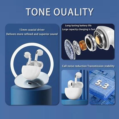 Wireless Bluetooth In-Ear Earbuds with Microphone - High-Performance Audio Device, 30-Hour Battery Life, Stereo Deep Bass, Lightweight Design, Compatible with iPhone and Android Smartphones