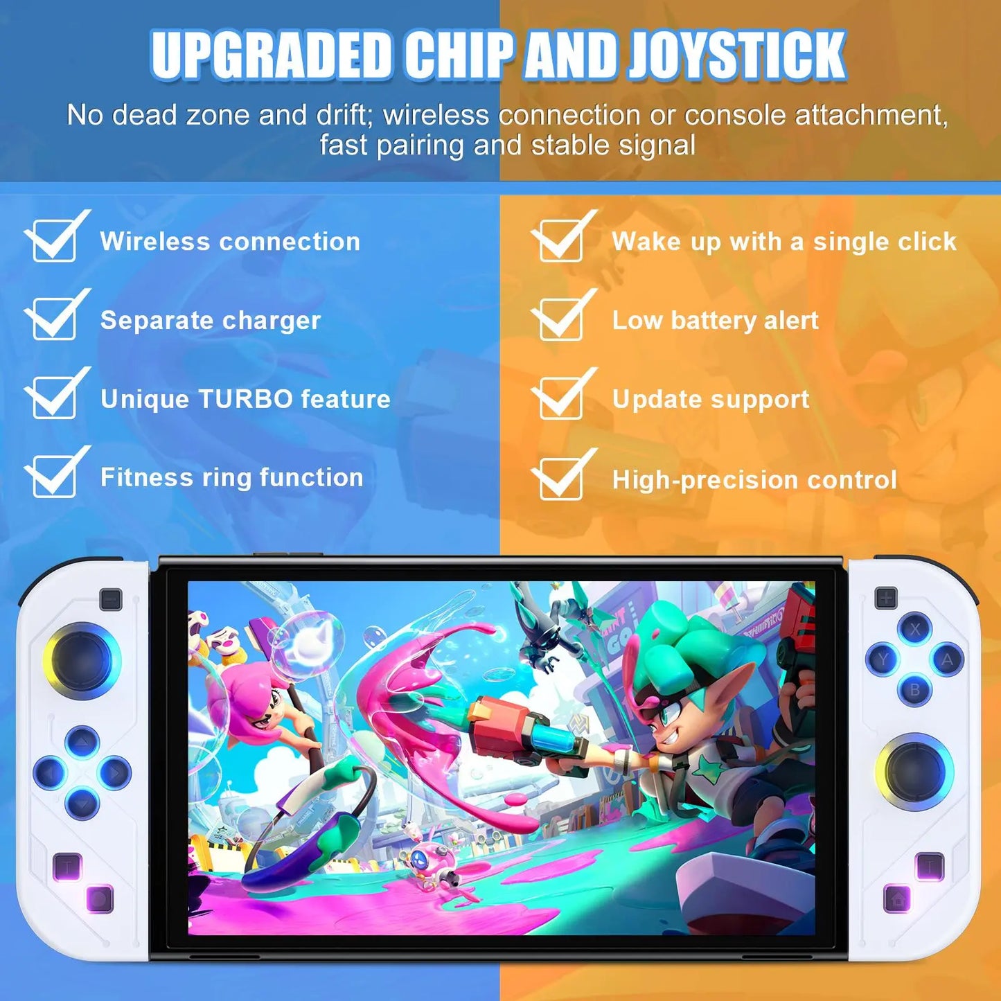 Wireless Joypad Controller for Nintendo Switch, Switch Lite, and Switch OLED with RGB Lighting