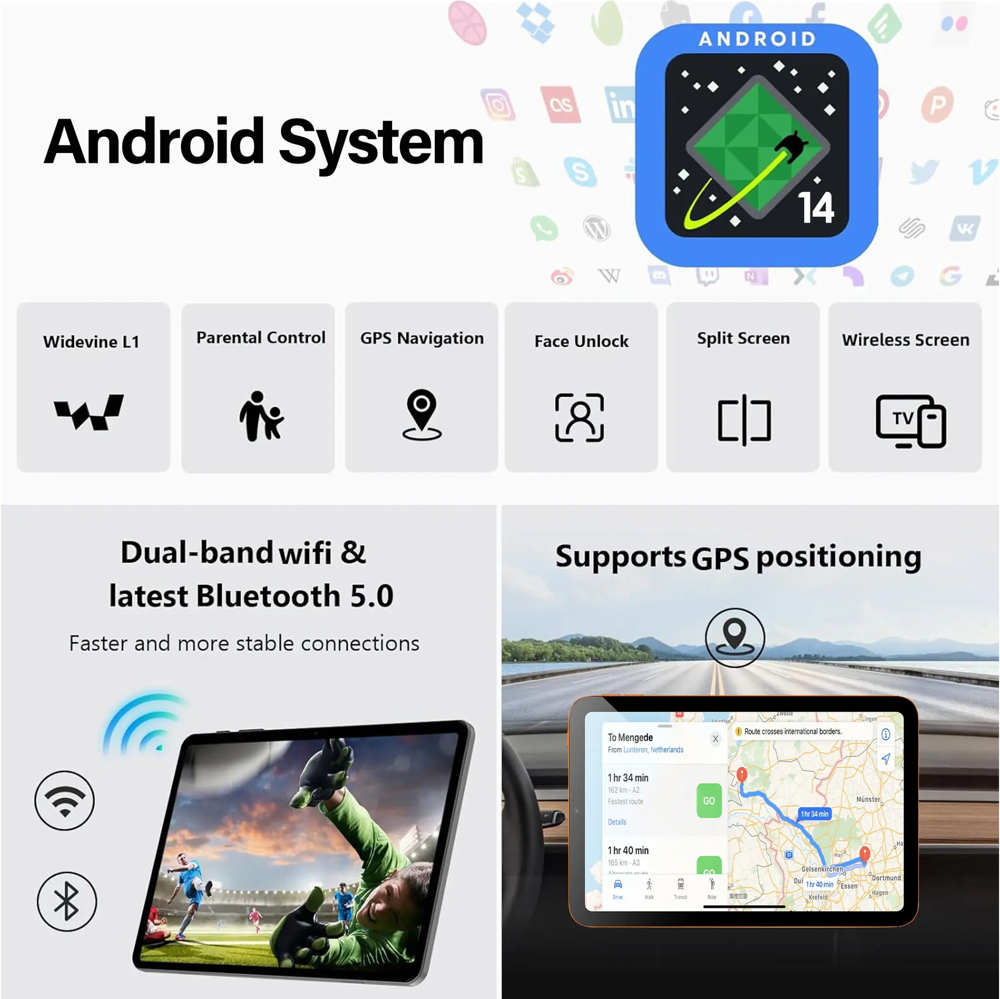 2026 Tech Essential 7-In-1 Android Tablet Bundle, 10.1” Touch Display, 8 + 256, Keyboard Mouse Stylus Bundle for Work, Streaming & Everyday Use