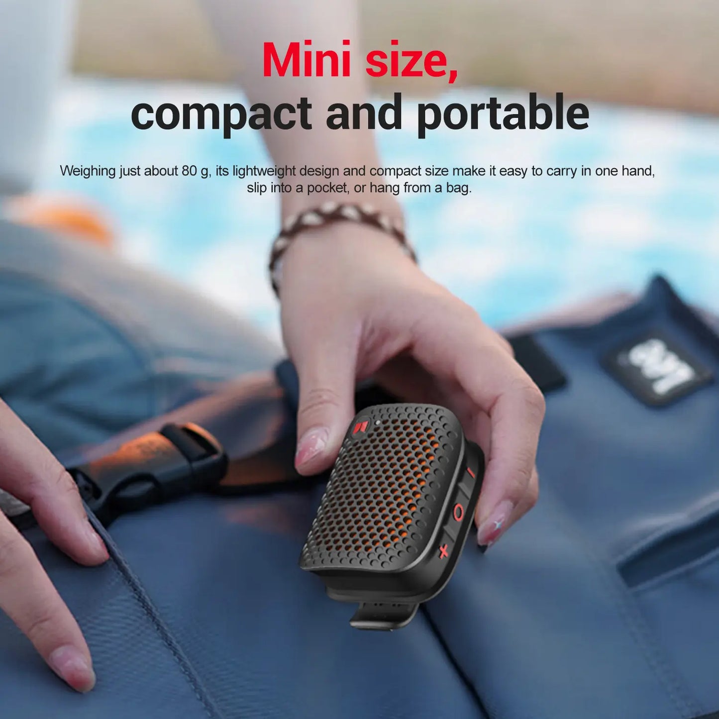 MONSTER M3 Portable Bluetooth Speaker, TWS Stereo Sound, IPX7 Waterproof, Magnetic Clip-On Wearable Speaker, Ultra-Portable 80G Wireless Speaker for Outdoor, Travel, Camping & Work - Summerwins - Dealsforyoudays