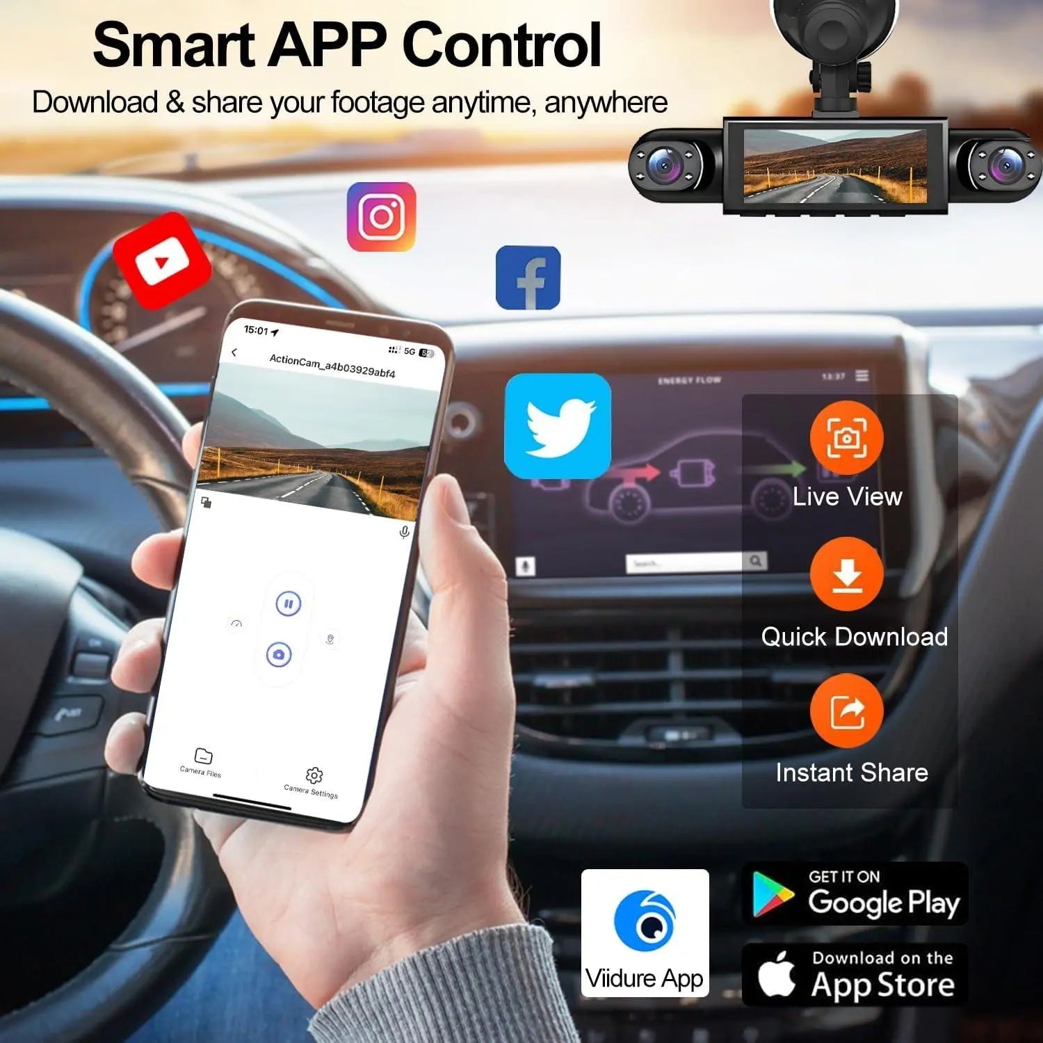 4 Channel Car Dash Cam,1080P Car DVR with 64GB Memory Card,Plug and Play Need Charge Car Video Surveillance with Night Vision 24/7Parking Mode Car DVR Hd Screen Front Rear Left and Right Dashcam Camera Wifi 3-Lens Dash Cam with Night Vision