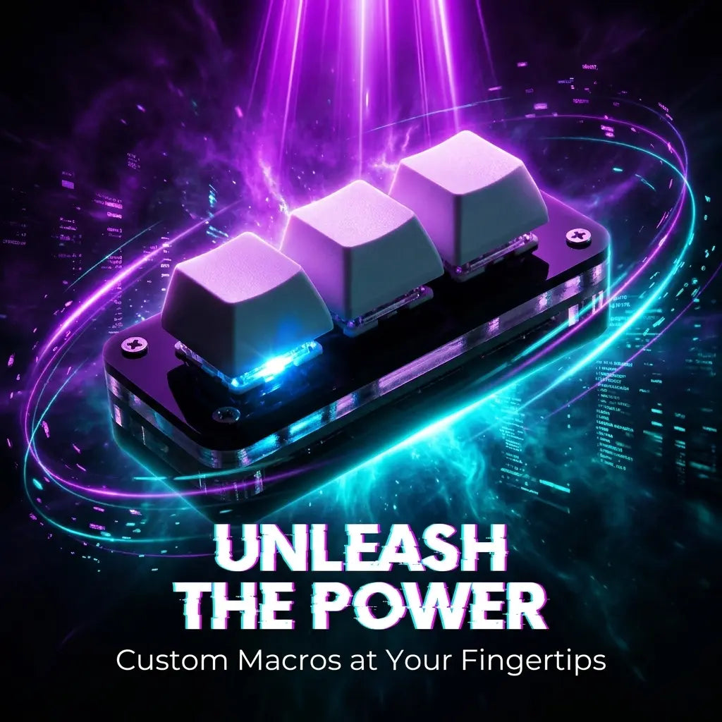RGB Hot Swappable 3-Key Gaming Keyboard with Custom Knob and Red Switch Macropad for Macro Programming - Ideal for Left-Handed Photoshop and Multimedia Use, PC Gaming Accessories