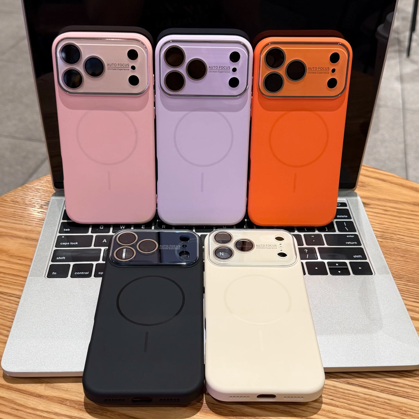 High-End Magnetic Phone Case, Tpu+Acrylic Lens, Full Coverage Anti-Drop Dopamine Color Couple Case for Iphone 17 Pro Max to 13