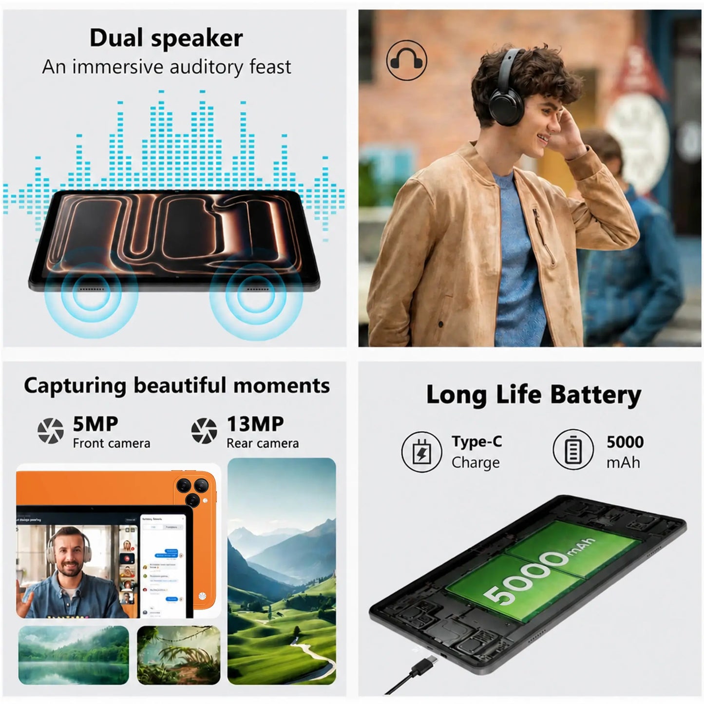 2026 Tech Essential 7-In-1 Android Tablet Bundle, 10.1” Touch Display, 8 + 256, Keyboard Mouse Stylus Bundle for Work, Streaming & Everyday Use